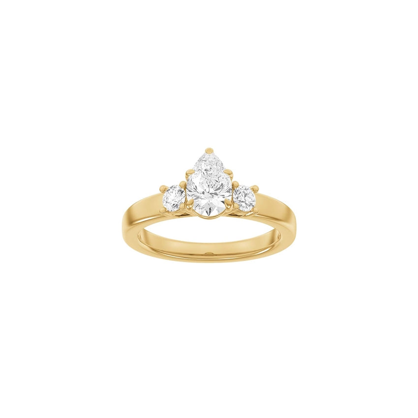 Siersbøl dråbeformet ring i 14 kt guld med 1,33 ct lab-diamanter